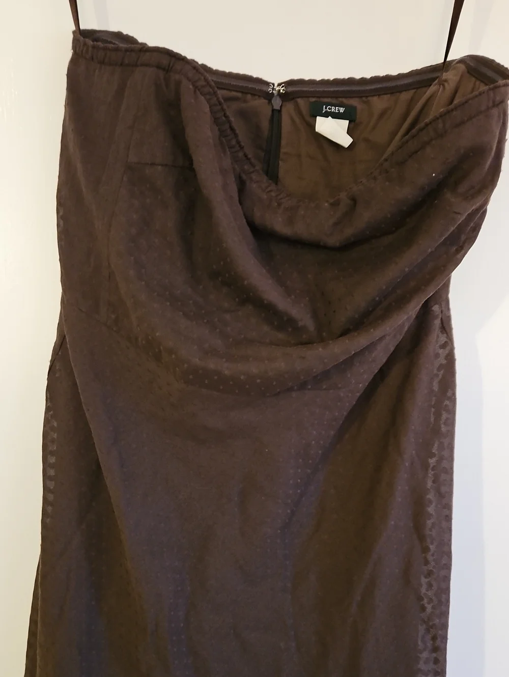 J. Crew Brown Midi Strapless Dress